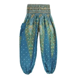 Women Casual Thai Harem Pants Baggy Boho Loose Printed Summer Beach Workout Pants Female Wide Leg High Waist Lantern Trousers