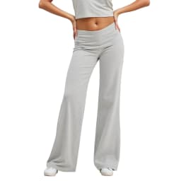 Fold Over Yoga Pants for Women Angel Wings Embroidery Sweatpants Y2k Low Rise Solid Straight Leg Trousers Gym Lounge Leggings