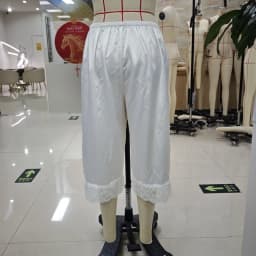 Women Coquette Lace Trim Capri Pants Elastic Waist Loose Wide Leg Mid Calf Culottes Vintage Cottagecore Loungewear Sleep Bottoms