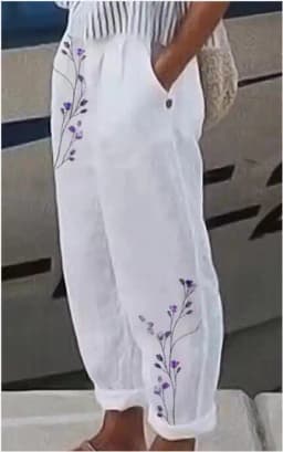 New Fashion Cotton Linen Women Pant Loose Elastic Waist Wide Leg Pants Spring Summer Casual Work Wear Trousers