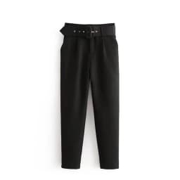 2025 Fashion Multicolor Suit Trousers Women's Casual Pants Spring Summer High-waist Sashes Lady Slim Ankle-length Straight Pants