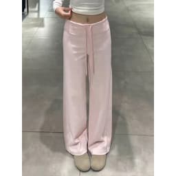 MosesQueen Pink Straight Leg Casual Sports Pants Women Summer Drapey Slimming Thin Wide Leg Long Trousers Sporty Style