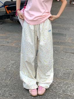 Zoki Stars Print Letter Cargo Pants Women Sweet Fashion High Waist Wide Leg Trousers Casual Loose Preppy Style Female Cute Pants