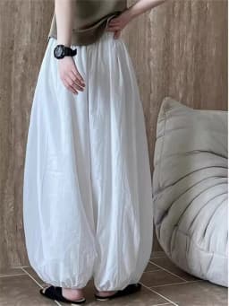 Fashion Oversized Lantern Trousers Women 2025 New Summer Elegant Lazy Design Pants Casual Loose Cotton No Pocket Wide Leg Pants