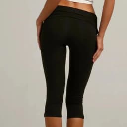 Individuality Low Rise Split Hem Length Skinny Pants Women Solid Fold Over Capri Leggings Casual Summer Streetwear Yoga Pants