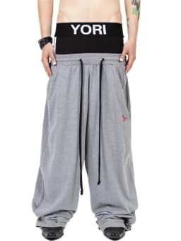 Double Waist Big Pocket Workwear Pants European American Spring Autumn Street Style Ankle Tied Casual Trousers