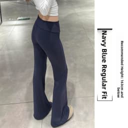Grey Lulu Bell Bottom Pants Women's Sport Yoga Low Waist Draped Slimming American Style Casual Pants High Elasticity
