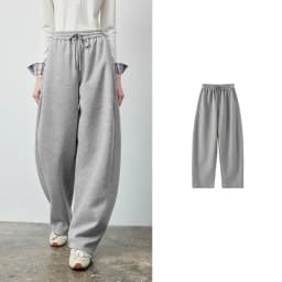 TOYOUTH Women's Soft Cotton Curved Leg Long Pants 2026 Fall New Arrival High Waist Drawstring Loose Wide Leg Pear Shape Friendly