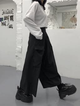 Jmprs Plus Size Women Wide Leg Pants Y2K Streetwear Loose Cargo Pants 90S Gothic Harajuku Oversize Female Trousers 6XL