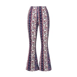 Women Spring Summer Floral Print Elastic Waist Flare Pants Casual High Waist Slimming Long Pants Trousers Leggings Streetwear