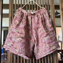 Johnature Women Vintage Ramie Wide Leg Shorts Pants Elastic Waist Print Floral Elastic Waist Shorts 2025 Summer New Belt Shorts