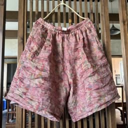 Johnature Women Vintage Ramie Wide Leg Shorts Pants Elastic Waist Print Floral Elastic Waist Shorts 2025 Summer New Belt Shorts