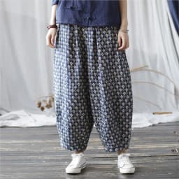 Johnature Niche Loose Retro Chinese Style Vintage Bloomers 2025 Woman Winter New Fashion Personality Vintage Print Casual Pants