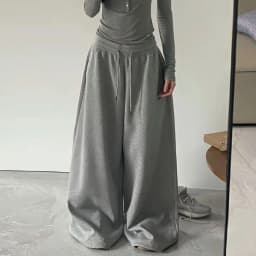 Y2K Vintage Baggy Sweatpants Women Autumn New Korean Loose Wide Leg Pants Streetwear Casual Zipper Fly Female Trousers 2025 New