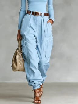 Pantalones De Mujer New High Waist Pocket Solid Color Overalls Women's Summer New Loose Casual Vacation Outdoor Sports Overalls