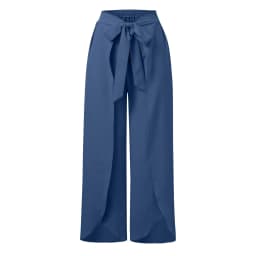 Boho Women High Waisted Palazzo Pants Summer Beach Pants Solid Flowy Trousers Split Lace Up Wide Leg Pants Pantalones De Mujer
