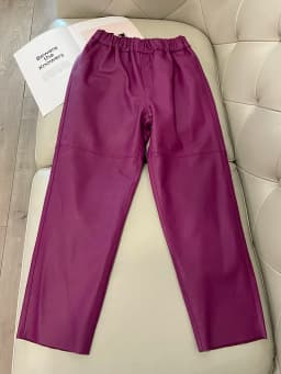 Women Pants Real Leather Pants Women Leather Tousers High Waist Harem Pants 2025 New Elastic Waist Streetwear Pants
