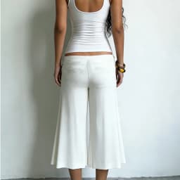 Y2k Metal Rings Capri Pants Shorts Ruched Mid Rise Sexy Bodycon Clubwear Party Summer Streetwear Casual Wide Leg Pants