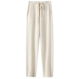 Cashmere Sweatpants Women Autumn Winter 2023 New Fashion High Waisted Drawstring Pants Casual Knitted Harem Pants
