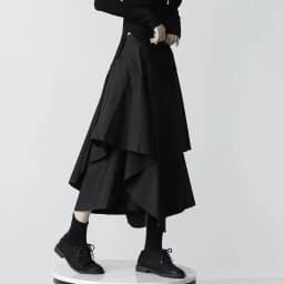 Korean Style High Waist Wide Leg Nine-Piece Loose Student Casual Pants Dark Style Spring Autumn Retro Long Skirt Commute Wind