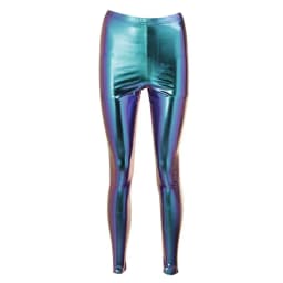 Women Shiny Laser Elastic Waist Pencil Long Pants Holographic Skinny Leggings Trousers Hip Hop Pants Party Club Street Casual