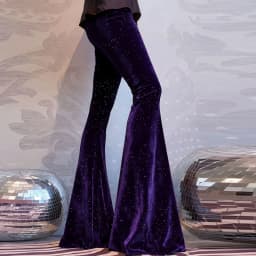 Fashion Velvet Pants Women High Waist Flared Trousers For Women Autumn Winter Stretch Party Pants Red