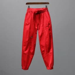 White Pants for Women with Elastic Waistband Loose and Casual Joggers Ankle-Length Leggings with Slimming Effect Harem Pants