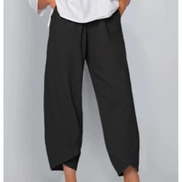 Women Cotton Linen Harem Pants Vintage Printed Wide Leg Trousers Casual Solid Pockets Harajuku High Waist Baggy Pants Joggers