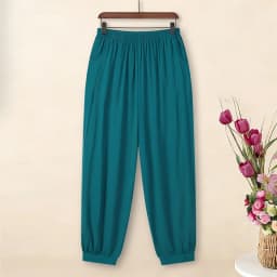 Loose Cotton Silk Wide Leg Lantern Pants for Middle-Aged And Elderly Women Casual Ethnic Style Square Dance Trousers 2025 New