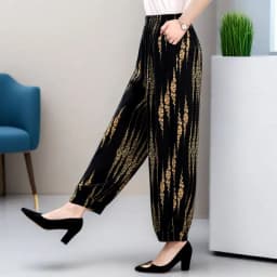 Loose Cotton Silk Wide Leg Lantern Pants for Middle-Aged And Elderly Women Casual Ethnic Style Square Dance Trousers 2025 New