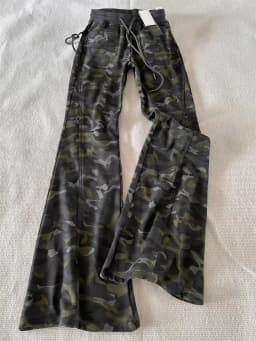 Y2k Aesthetic Grunge Camouflage Print Womans Pantalones Harajuku Drawstring Flare Pants Vintage Streetwear High Waist Trousers