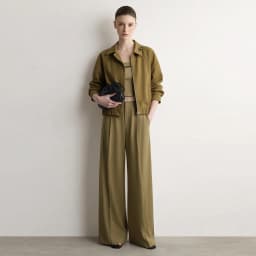 Amii Wide Pants Woman 2026 Autumn New Pleated Breathable Casual Trousers Loose Versatile Middle-aged Women's Clothing 12623019