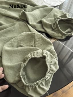 High Quality Summer Fashion Linen Lantern Pants for Women Solid Color Elastic Waist Simple Basic Trouser