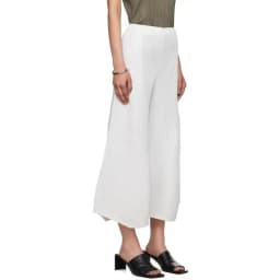 Miyake Pleated Wide Leg Pants Loose Pleats Ankle-Length Pants Women Summer