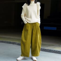Johnature Winter New Japanese Casual Corduroy Elastic Waist Ankle-length Pants Solid Color Loose Pockets Harem Women Pants