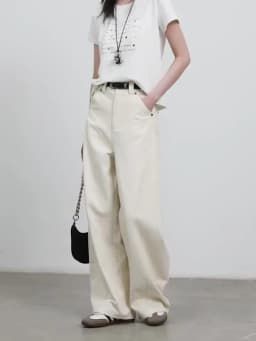 CHIC VEN Fashion Women Pants Solid Loose Casual High Waisted Ladies Wide Leg Trousers Cotton Spring Summer 2026
