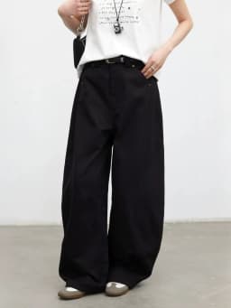 CHIC VEN Fashion Women Pants Solid Loose Casual High Waisted Ladies Wide Leg Trousers Cotton Spring Summer 2026