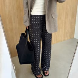 2026 Autumn and Winter New Loose and Comfortable Polka Dot Long Straight Pants Design Temperament Fashion Casual Commuting
