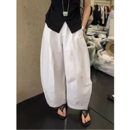 High Waist Balloon Pants Women's Casual Banana Pants Loose Fit Comfortable Spring Summer Trendy Nine Point Cotton Pants