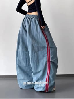 2026 Spring and Autumn Casual Work Pants Side Striped Athletic Style Loose Wide Leg Pants