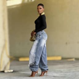 Women Straight Pants Jeans Long Length Tassels Trousers Stretch Mid Waist Washed 2025 Streetwear Denims Vintage Distressed 2026