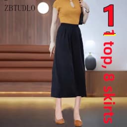 High Waist Wide Leg Pants Women's Summer Thin Casual Pants plus Size Versatile Drapey Skirt Pants Korean Style Loose Fit