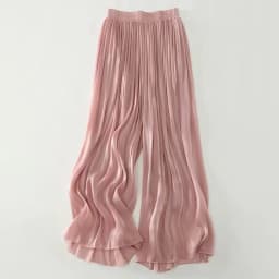 Summer Flowy Gauze Wide Leg Pants Women High Waist Loose Palazzo Trousers Elegant Ankle-Length Draped Pants Soft