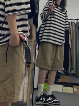 Pure Cotton Khaki Workwear Short Pants Women Summer Student Loose Slimming Sport Five-Quarter Wide Leg Trousers Street Style ...