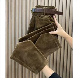 Velvet Harem Pants Women Fashion Casual Corduroy Trouser Spring Autumn Elastic Waist Loose Radish Pant Versatile 4XL