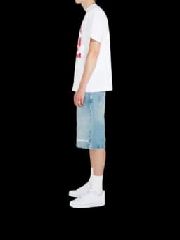 HOUZHOU Y2k Vintage Harajuku Short Jeans Women Washed Embroidery American Retro Man Denim Jorts Baggy Hip Hop Streetwear Summer