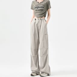 Fashion Big Pockets Women Cargo Pants Lightweight Thin High Waist Wide Leg Pants Woman Spring Summer Casual American Sweatpants