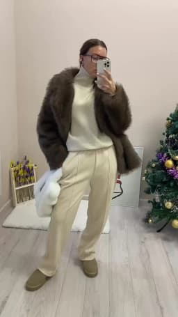 MiuKoMiYa Autumn Gray Woolen Pants Women Wide Leg Straight Long Trousers Office Lady High Waist Women Beige Formal Pants Loose