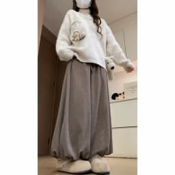 Caramel Thick High Waist Bloomer Pants Women's Autumn Winter New Knitted Soft Warm Fleece Long Pants Skirt Style Trousers