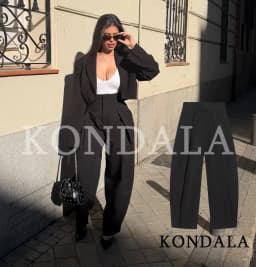 KONDALA Lady Trendy Pants Women's High Street Commute Pleated Balloon Pants New 2026 Spring Fashion Elegant Casual Lady Pants